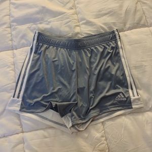 light blue adidas running shorts